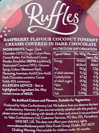 Raspberry Ruffles 500 gram bag (1/2 kilo)