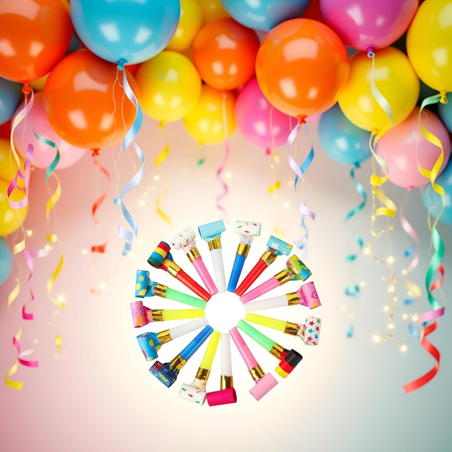 30Pcs Multicolor Party Blower Musical Blowouts Whistles Funny Party Noisemakers Party Horns Party Supplies