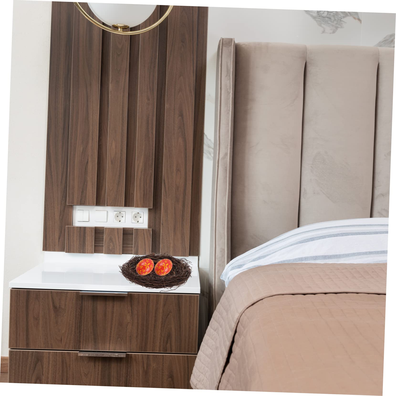 OHPHCALL Artificial Bird Nest Ornament Decorative Rattan Birds Nest for Garden Micro Landscape Adornment Lightweight Woven Bird Nest for Home and Decor