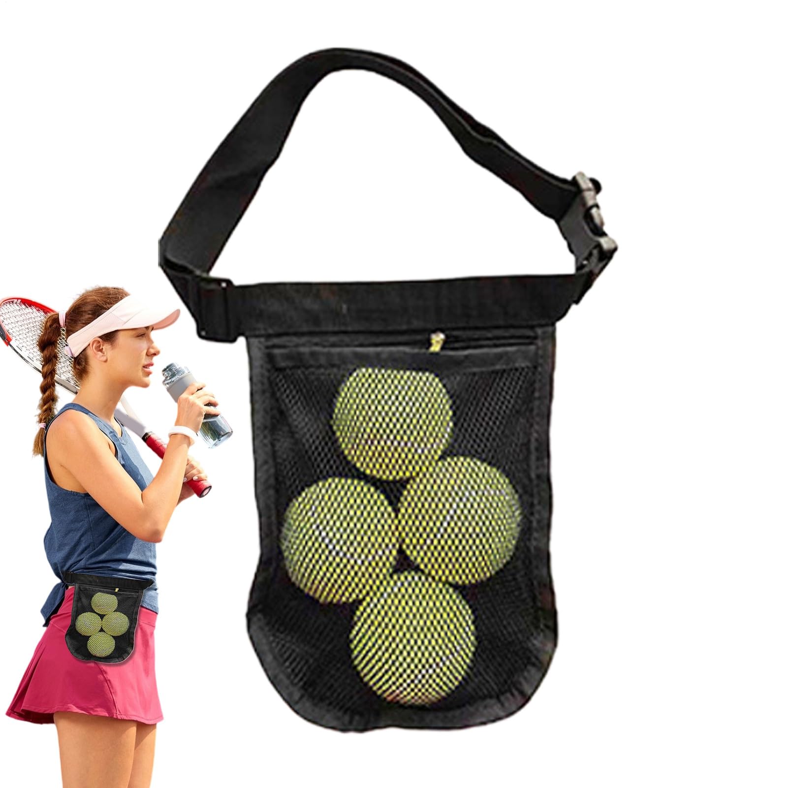 Pochette de ceinture de balle de pickleball - Sac de taille de golf de tennis réglable, porte-sport sécurisé pour la pratique d'entraînement, organisateur léger | Accessoire de gymnase de compétition