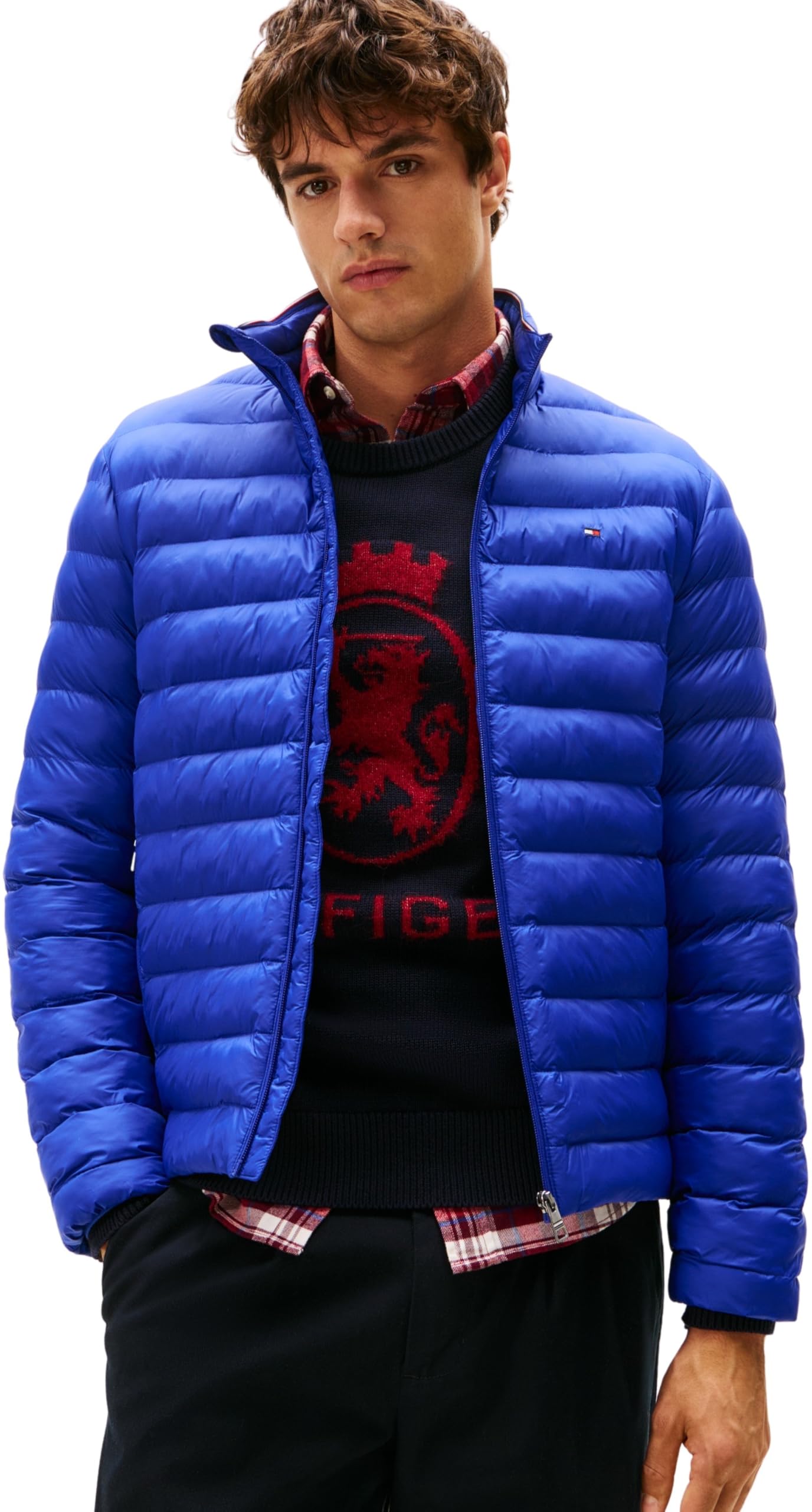 Tommy Hilfiger Men’s Recycled Relaxed Fit Packaway Quilted Jacket, Blue (Wedge Blue), XL