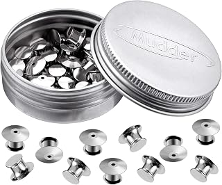Mudder Locking Pin Keepers Backs, No Tool Required (Silver, 30 Pieces)