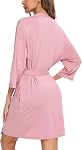 Samring Robe for Women Kimono Robes Soft Bamboo Sleepwear Short Knit Bathrobe Ladies Loungewear S-XXL