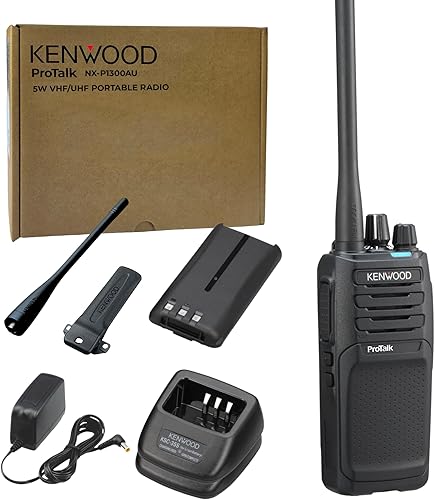 KENWOOD ProTalk NX-P1300AU Radio de negocios UHF de 5 W, cobertura en edificios, 64 canales4 zonas, batería de hasta 15 horas, altavoz fuerte de
