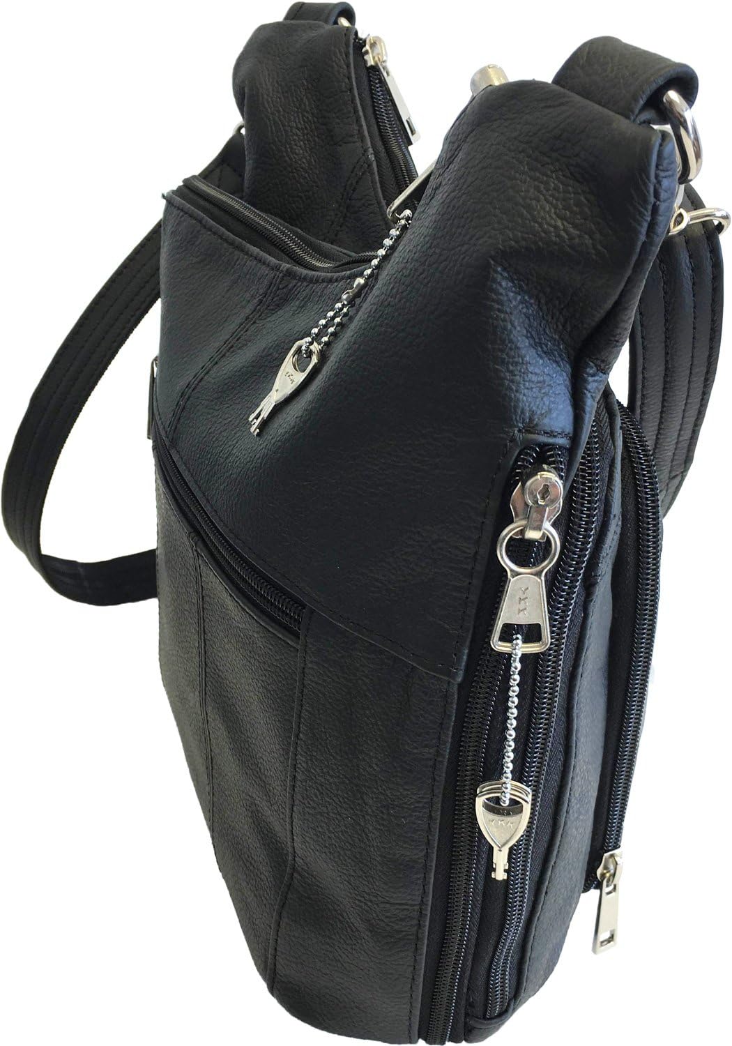 ROMA LEATHERS Stylish Leather Locking Concealment Crossbody Purse - CCW Concealed Carry Gun Handbag, Ambidextrous