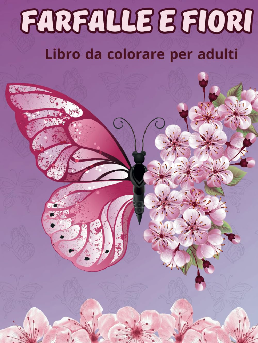 Livre coloriage adulte fleurs papillons dessin relaxant italien