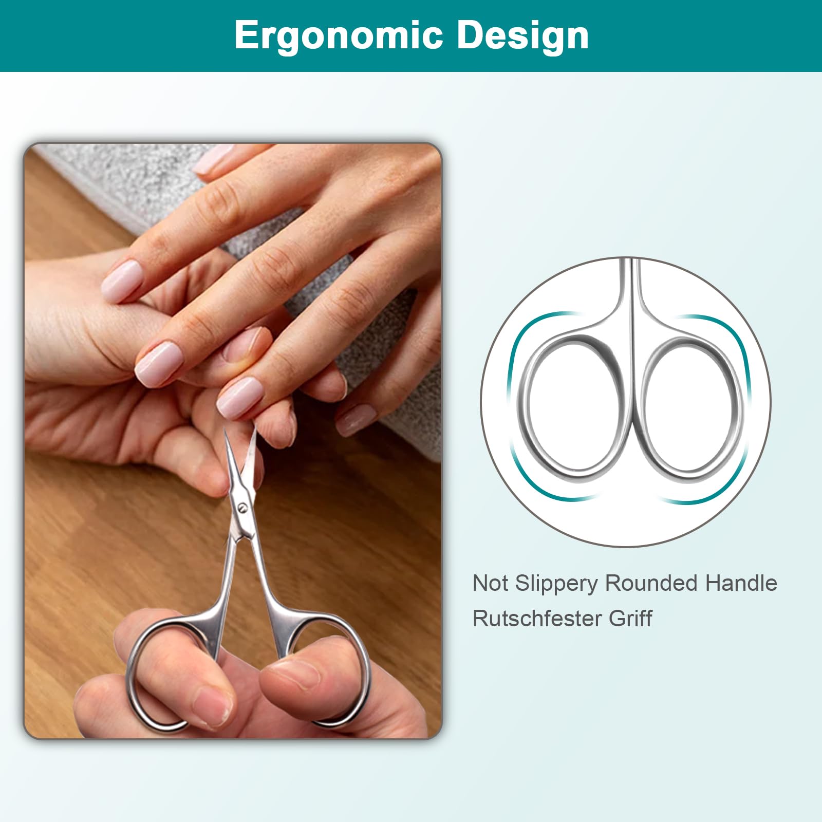 Nagelhautschere Gebogen, Professionell – Mit Präziser Spitze Für Augenbrauen, Wimpern & Nagelpflege