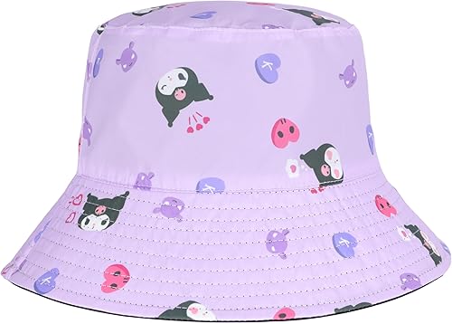 Roffatide Anime Cinnamoroll Melody - Sombrero de pescador plegable para niños y niñas, con estampado de algodón, sombrero de pesca Kuromi