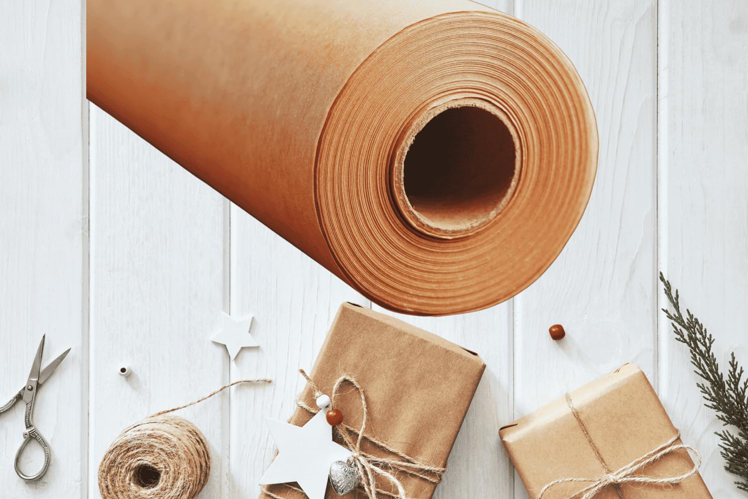 Rollo de Papel Kraft Natural Marrón. Tamaños 100-300 mts largo en 30, 60, 90 o 105 cm. (60 cm x 100 Metros)