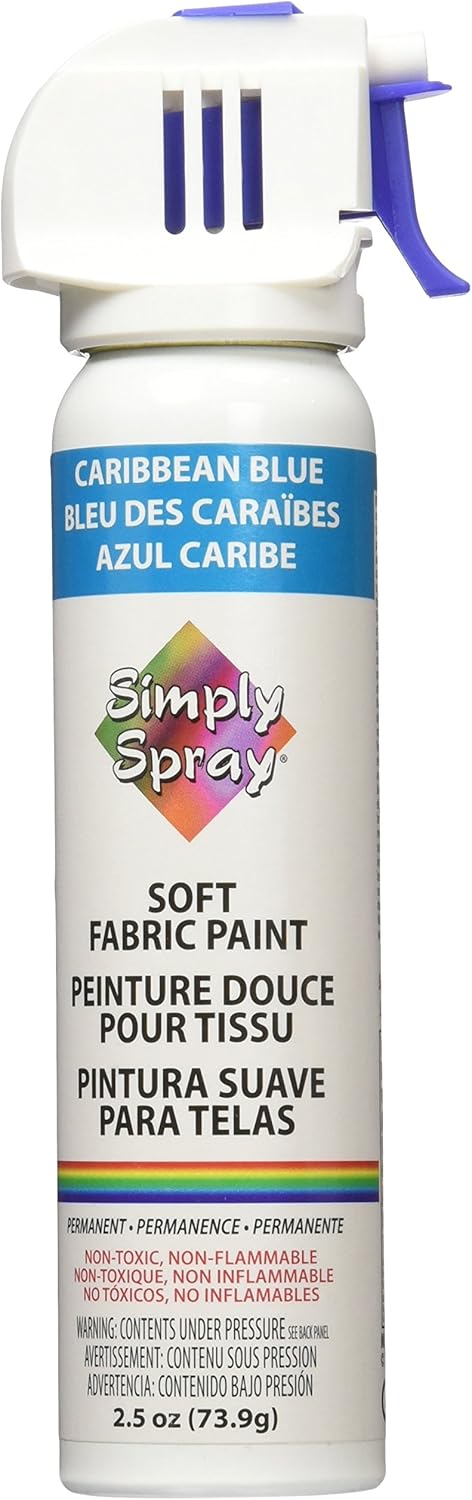 Deval Products SS3801-218M Deval Simply Spray 2-1/2-Ounce Soft Fabric Paint, Caribbean Blue