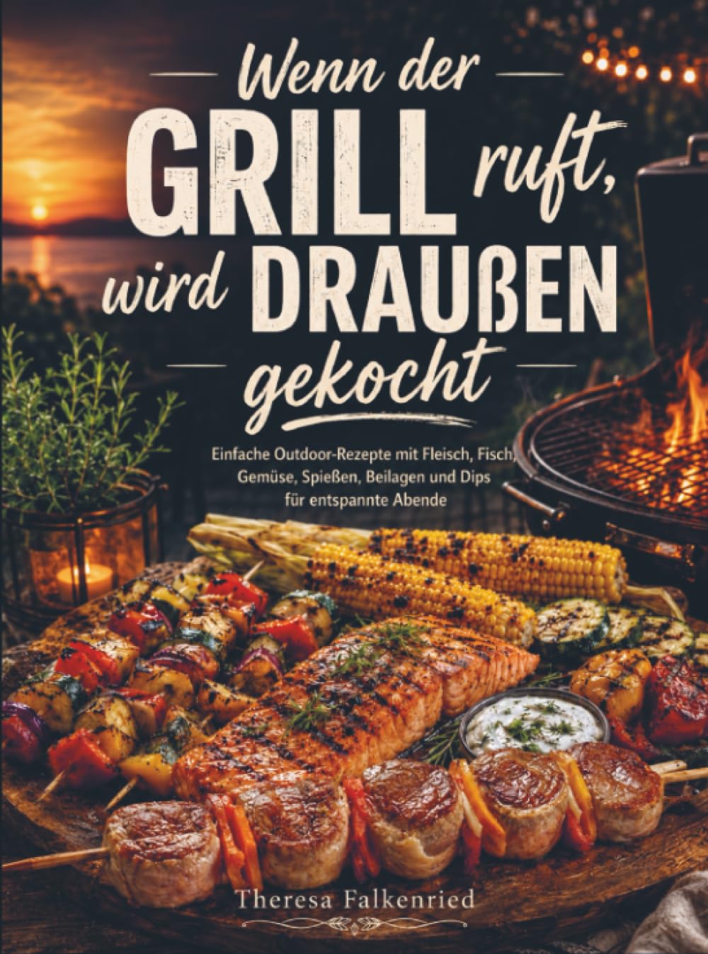 Wenn der Grill ruft, wird draußen gekocht: Einfache Outdoor-Rezepte mit Fleisch, Fisch, Gemüse, Spießen, Beilagen und Dips für entspannte Abende