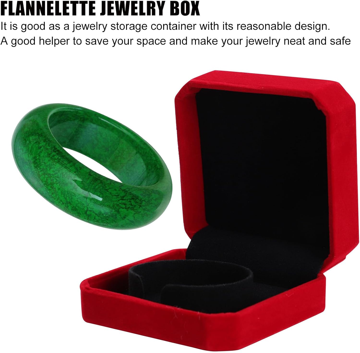 4pcs Red Jewelry Gift Box with Flocking Material, Sturdy and Fine Workmanship, Elegant Look Bracelet Organizer and Ring Displaying Case for Travel and Home Use image 3