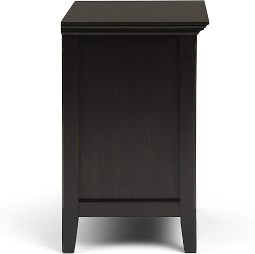 Miniatura 46 de SIMPLIHOME Amherst Mesita de noche tradicional de madera maciza de 24 pulgadas de ancho, color gris niebla, para sala de estar y dormitorio Gris