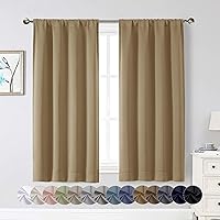 Vista 72 de Cortinas opacas para dormitorio, sala de estar, juego de 2 paneles de 54 pulgadas de largo, cortinas de oscurecimiento de habitación con aislamiento
