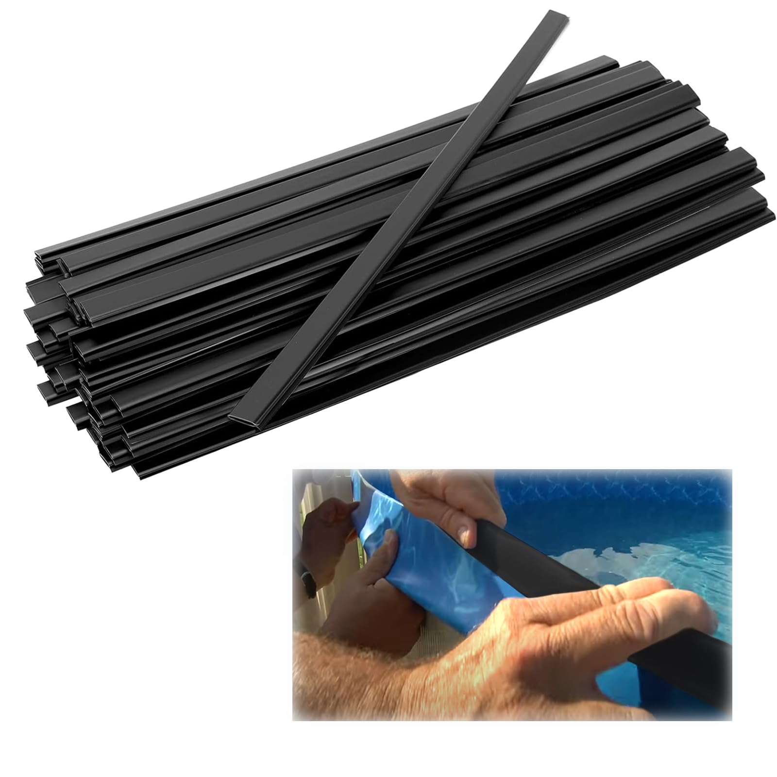 40PCS Coping Strips for Overlap Above Ground Pool Liners,Swimming Pool Coping Strips,Above Ground Pool Parts,Pool Coping Clips Replacement Kit for 24' Round Pool