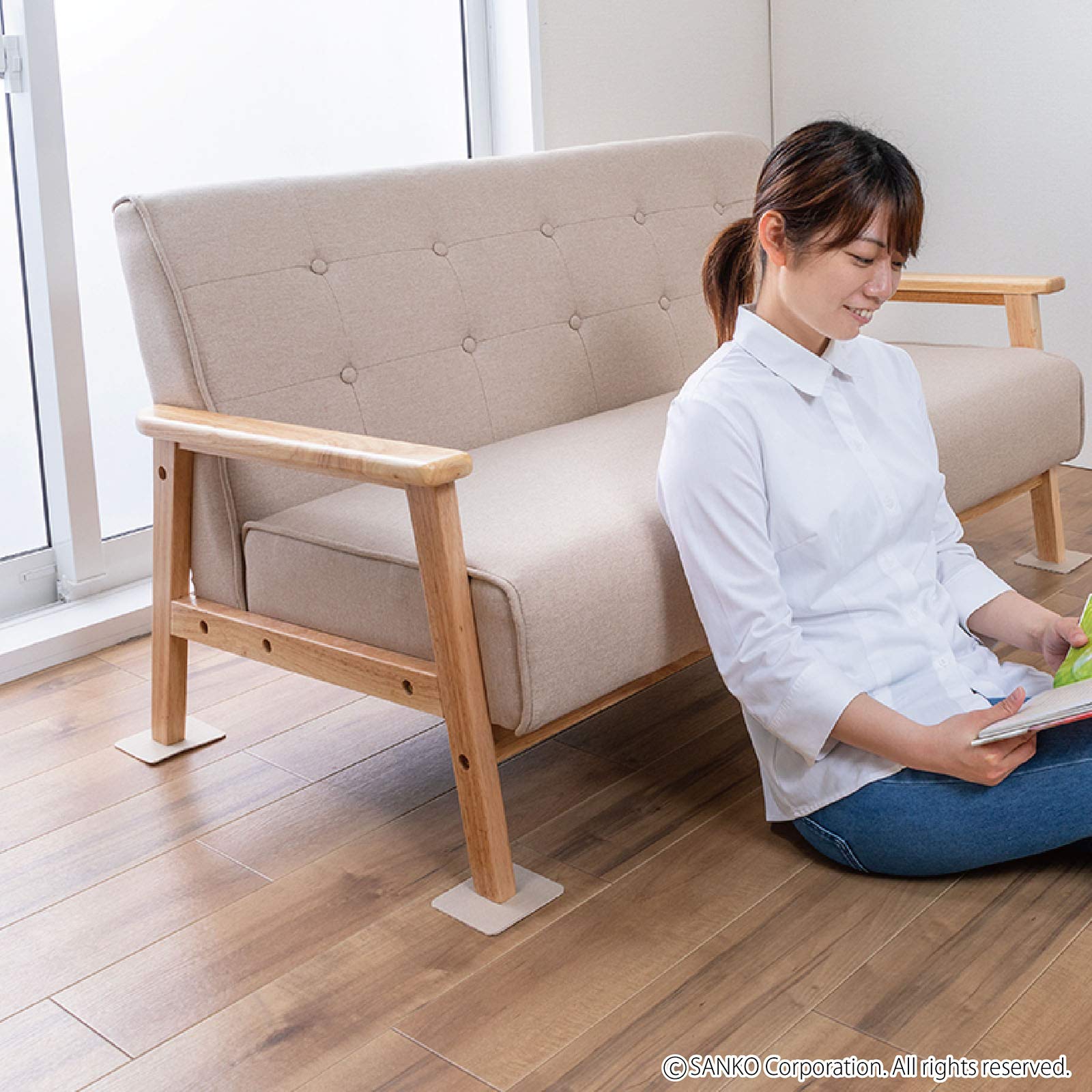 Amazon｜サンコー 滑り防止 傷 家具保護 ソファ ベッド 床の傷つき