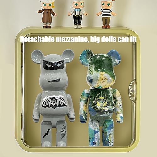 Miniatura 7 de Vitrina transparente para figuras, caja de almacenamiento de muñecas montada en la pared, soporte de exhibición ajustable, caja de exhibición de