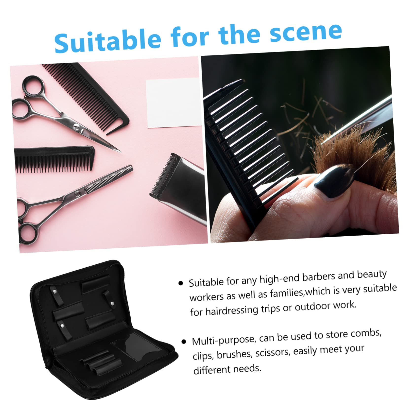 Didiseaon Leather Hair Scissor Bag Professional Hairdressing Tool Pouch Styling Tool Storage Barber Fashion Design