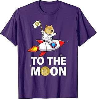 Funny Dogecoin to the Moon TShirt, Space Suite DOGE Coin T-Shirt