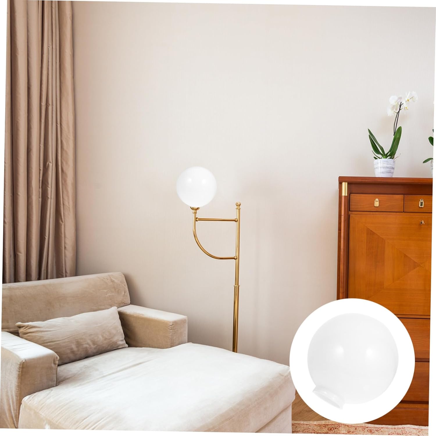 Garneck Acrylic Ball Lamp Shade Outdoor Globe Light Cover Replacement Lamp Accessory for Garden Porch Patio Decor