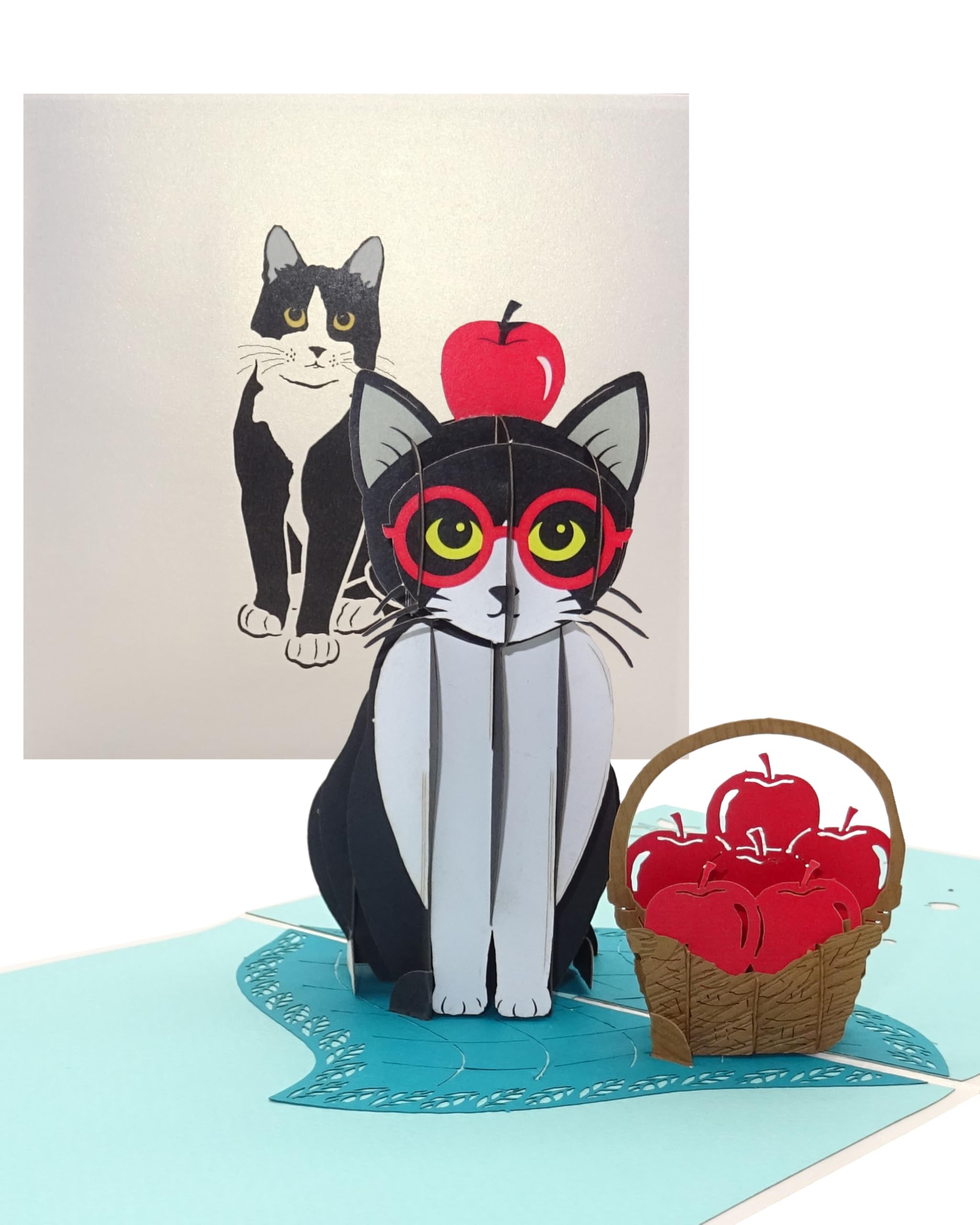 3D Pop-upkaart – Spelende Kat Met Wol – Handgemaakt – Inclusief Envelop – 11x17 Cm – Perfect Voor Kattenliefhebbers, Verjaardag Of Uitnodiging