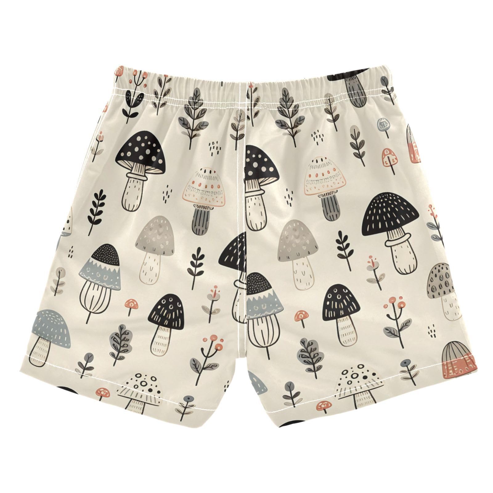 FLildon Little Mushrooms Little Boys Swim Trunks with Mesh Lining Quick Dry Beach Board Shorts, 3T