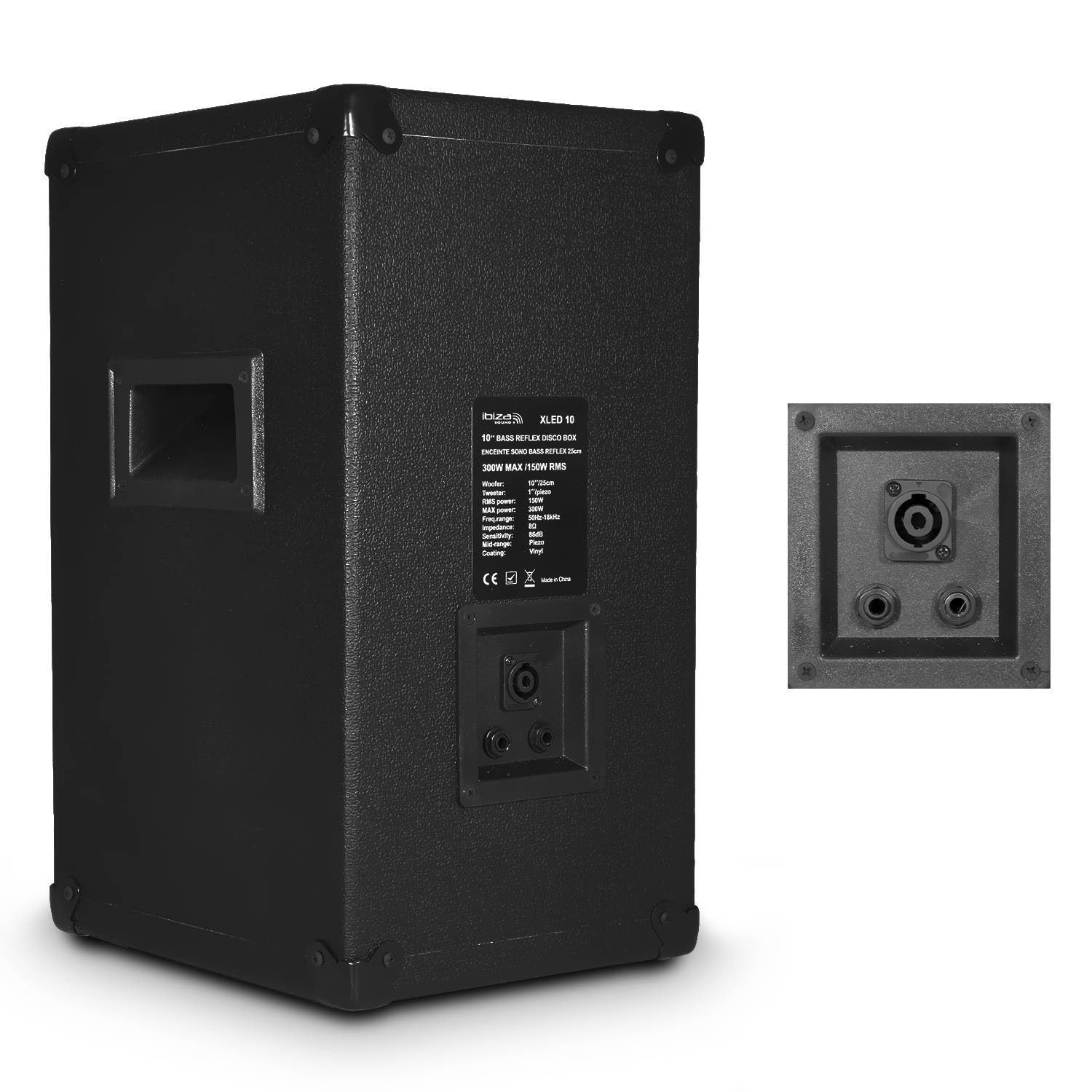 Paire d'enceintes passives Sono PA 10"/25cm 2x300W 3 Voies Boomer à LEDs XLED10