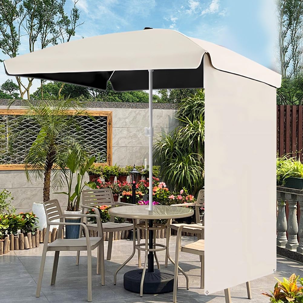 160 x 160 cm Kwadratowy Parasol Ogrodowy z Zasłony Boczne Mały Przenośny Parasol Ogrodowy Wodoodporny UPF 50+ na Plażę Taras Kemping