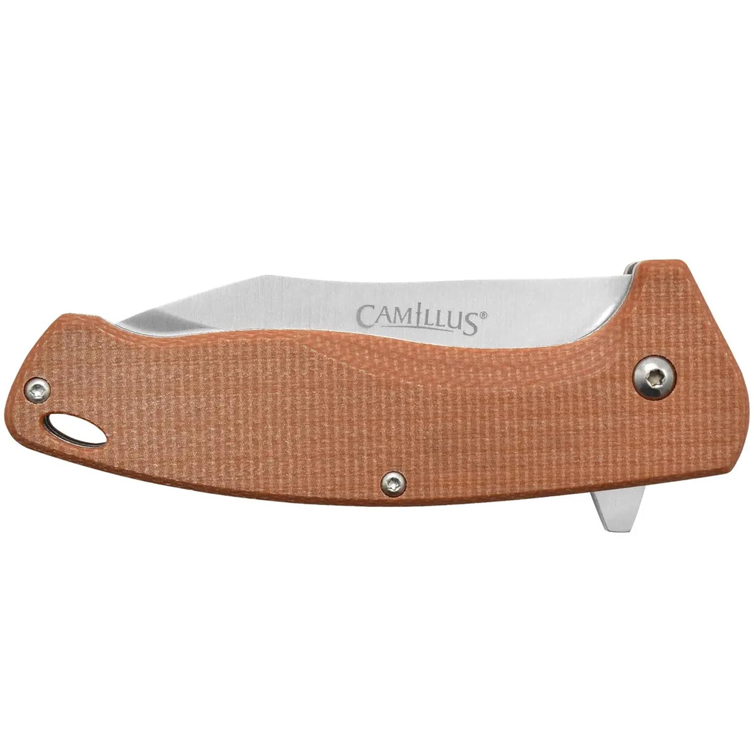 CAMILLUS ARVO 7.5" Durable Corrosion-Resistant 420 Stainless Steel Drop Point Everyday Carry Assisted Open Folding Pocket Knife with Micarta Handle