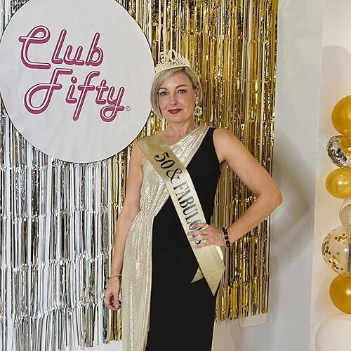 Miniatura 3 de Decoraciones de cumpleaños número 50 para mujer, banda de cumpleaños número 50 para mujer, coronas de cumpleaños 50 para mujer, fabulosas, tiara de