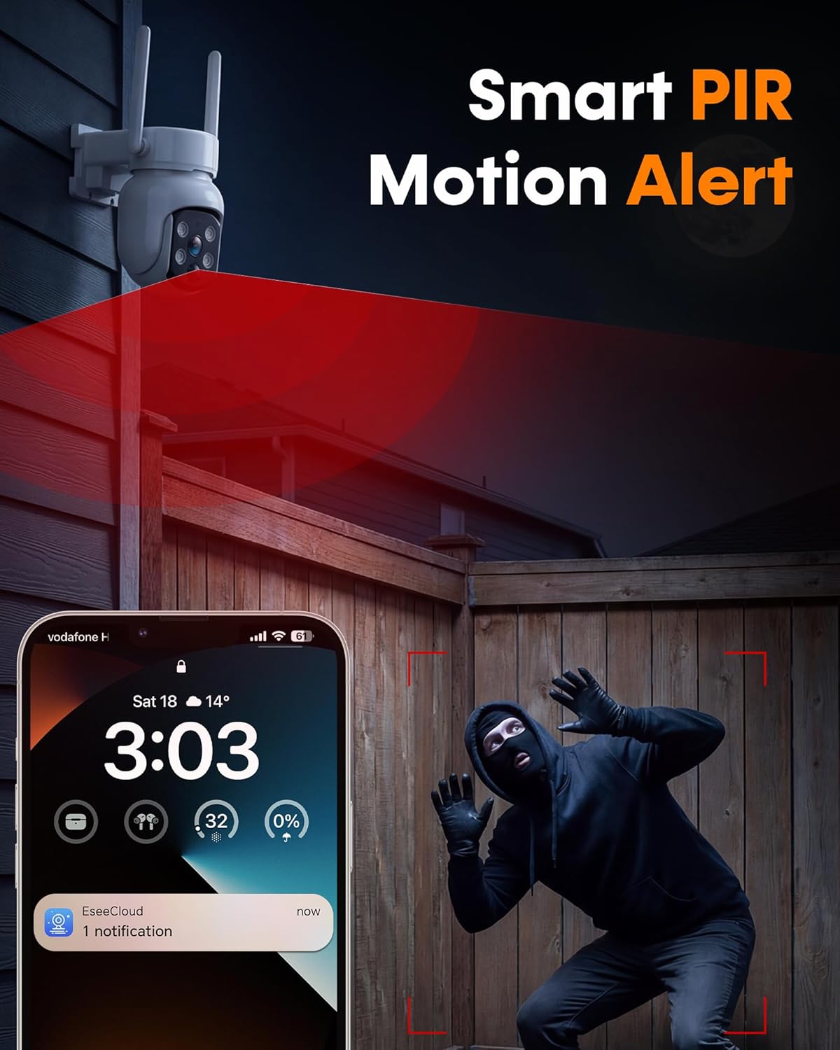 Security Cameras Wireless Outdoor: Solar Powered Auto Tracking with 10'' Monitor 4 Cam-Kit for Homeowners - Remote APP Access 360° Pan 2K Color Night Vision for Front Door, Porch, Backyard