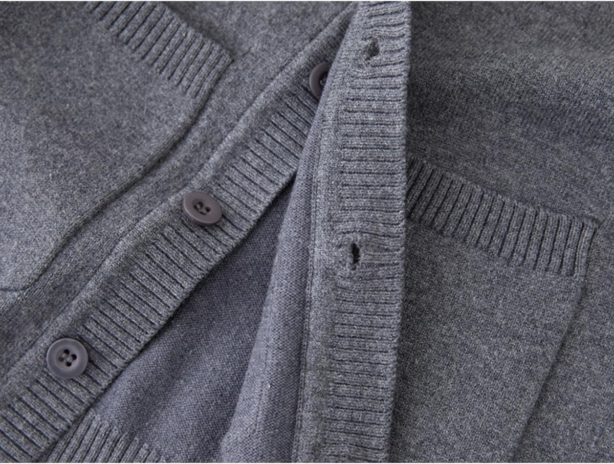 Boys V-Neck Cardigan Sweater with Pockets Classic Uniform Clothes for Kids