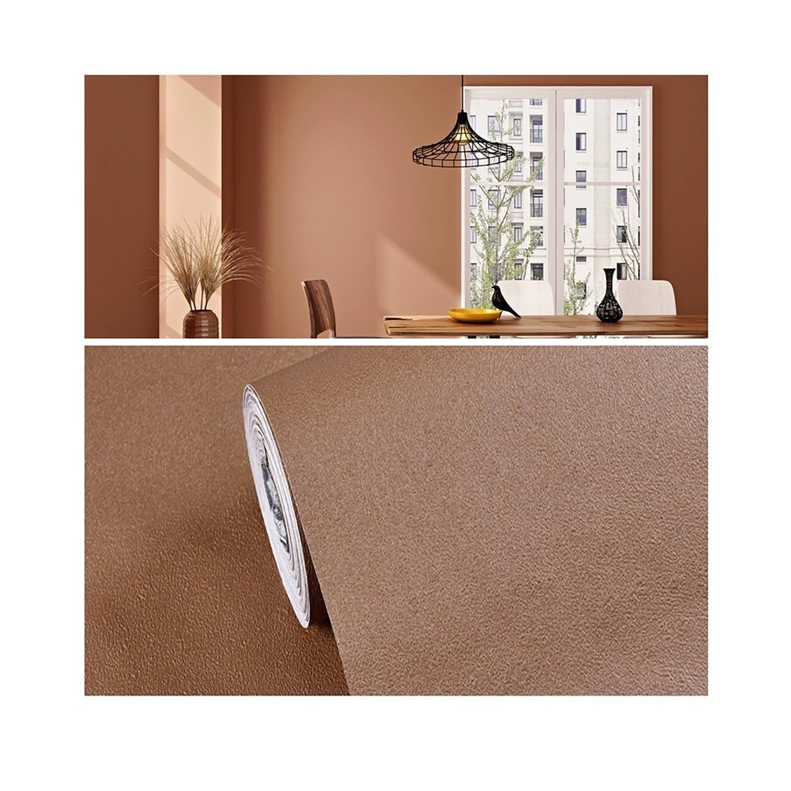 Papel pintado autoadhesivo de textura sedosa premium rollo de 10 metros para acabados de lujo