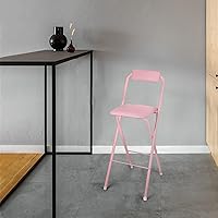 Vista 6 de Barydat 1 Pcs Folding Bar Stool with Backrest, Leather Padded Counter Height Foldable Stool, Portable Folding Stool Tall Bar Stools for Outdoor