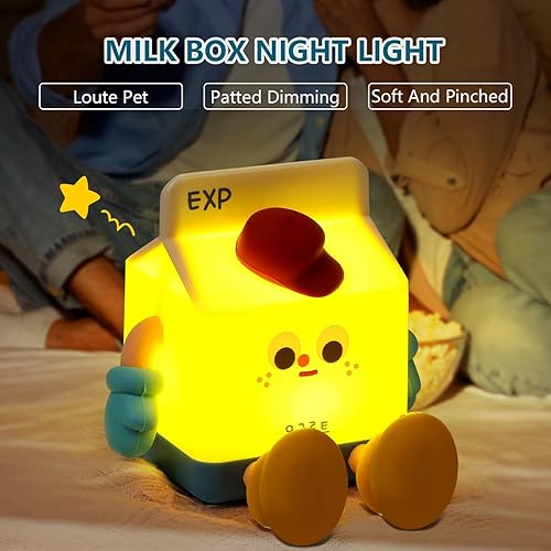 Miniatura 9 de Luz nocturna de cartón de leche con temporizador Lámparas de noche para habitación de los niños Lindas luces nocturnas de silicona con cable Control