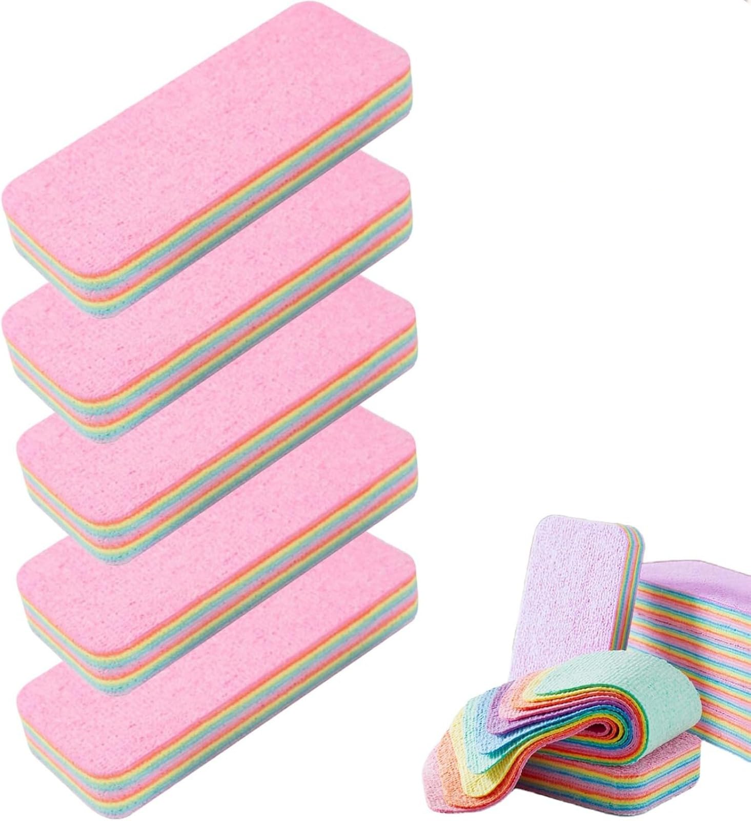 12 Layer Microfiber Sponge Microfiber Cleaning Sponge Removable Multilayer Microfiber Sponge Block Rainbow Sponge Multipurpose Kitchen Sponges Reusable Absorbent