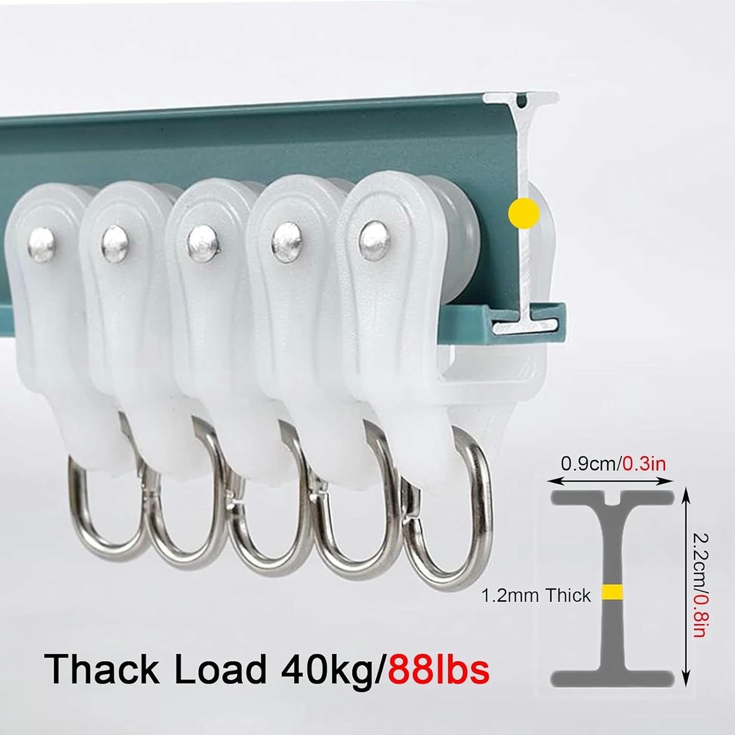 Room Divider Ceiling Track Flexible Heavy Duty Room Divider Curtain Rail Set for Bay Window/Porch, Hospital Blue Theater Curtain Track System Bendable, Load 40kg/88lbs,Ceiling Mount-300cm/9.8ft