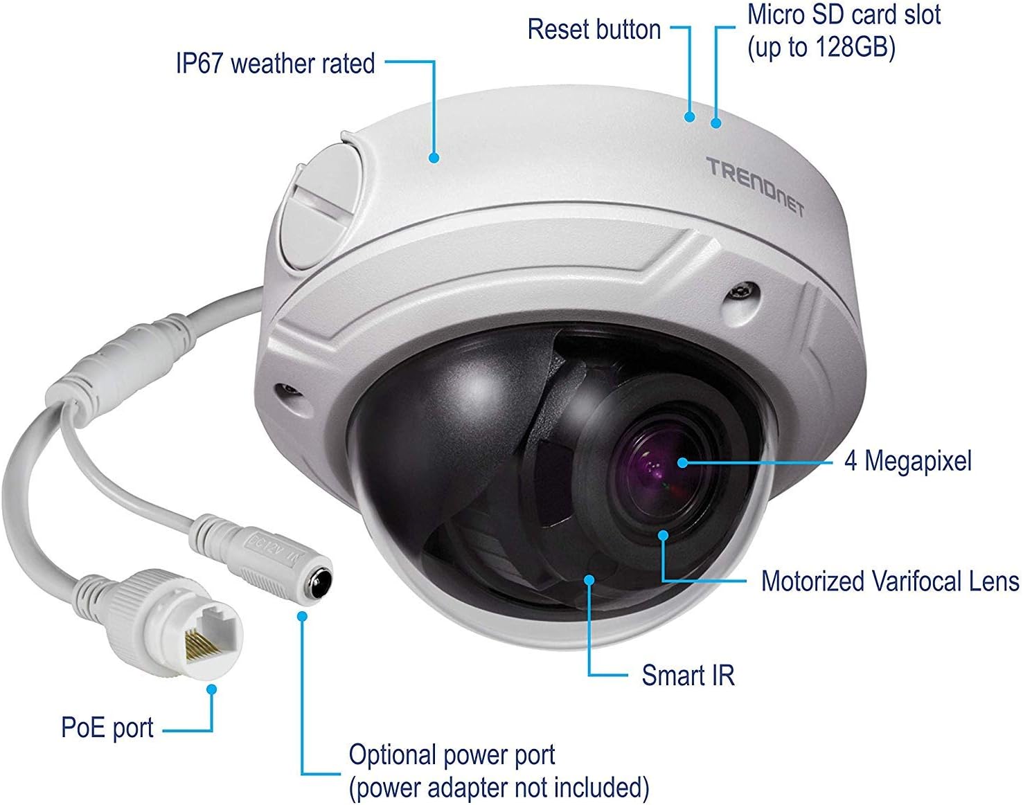 Authentic Crazy Deals TRENDnet Indoor/Outdoor 4 Megapixel, Varifocal PoE IR Dome Network Camera, Auto-Focus, Optical Zoom, Manual Pan/Tilt, Night Visions Up to 98ft, IP66 Rated Housing, ONVIF, IPv6, TV-IP345PI Promo Discount Up To 70% Off TRENDnet Indoor/Outdoor 4 Megapixel, Varifocal PoE IR Dome Network Camera, Auto-Focus, Optical Zoom, Manual Pan/Tilt, Night Visions Up to 98ft, IP66 Rated Housing, ONVIF, IPv6, TV-IP345PI