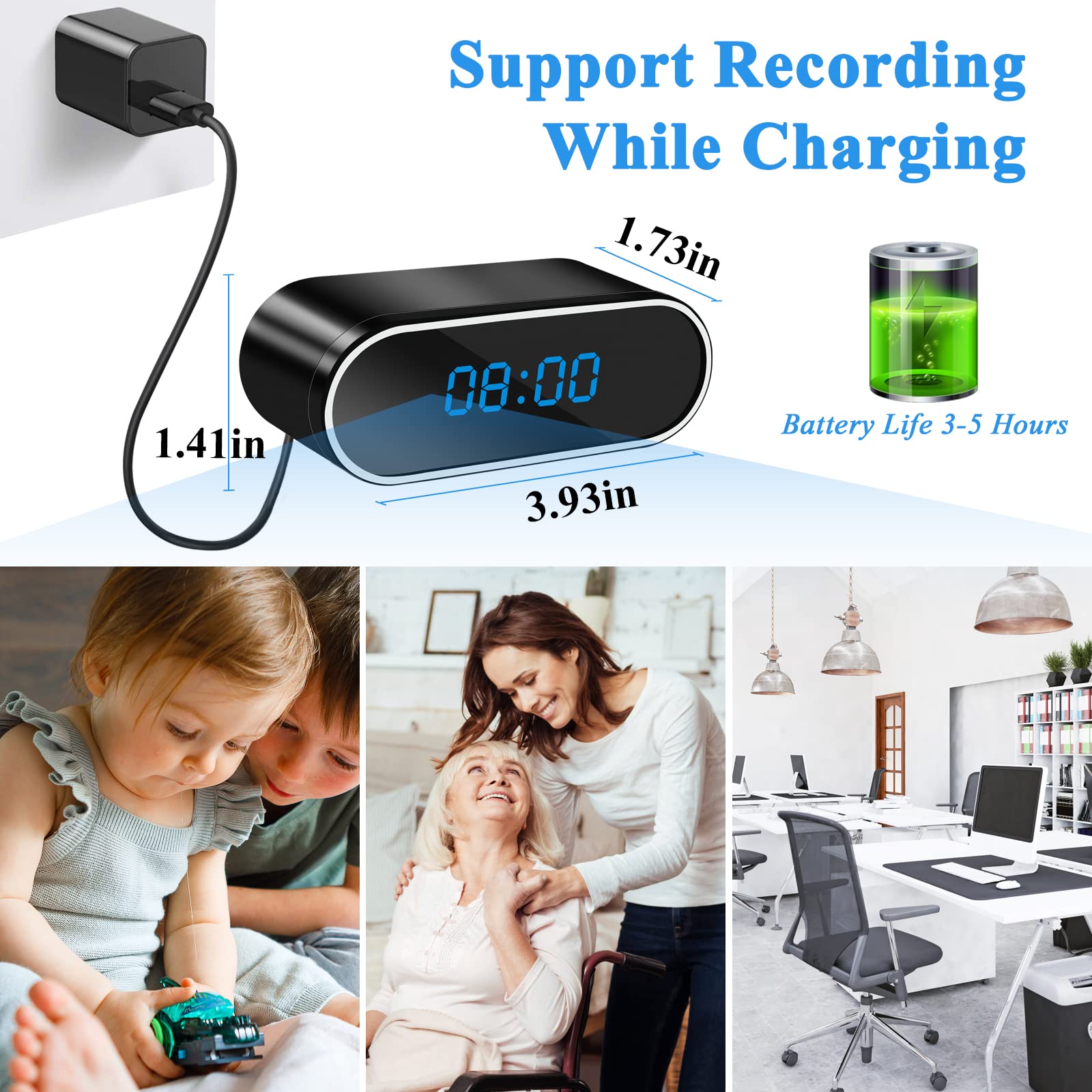 Mini Telecamera Spia WiFi 5G,Videocamera Sorveglianza Interno Sveglia | 1080P Spy Cam Senza Fili , 150 ° Microcamera Spia Telecamera Visione Notturna, Rilevamento del Movimento