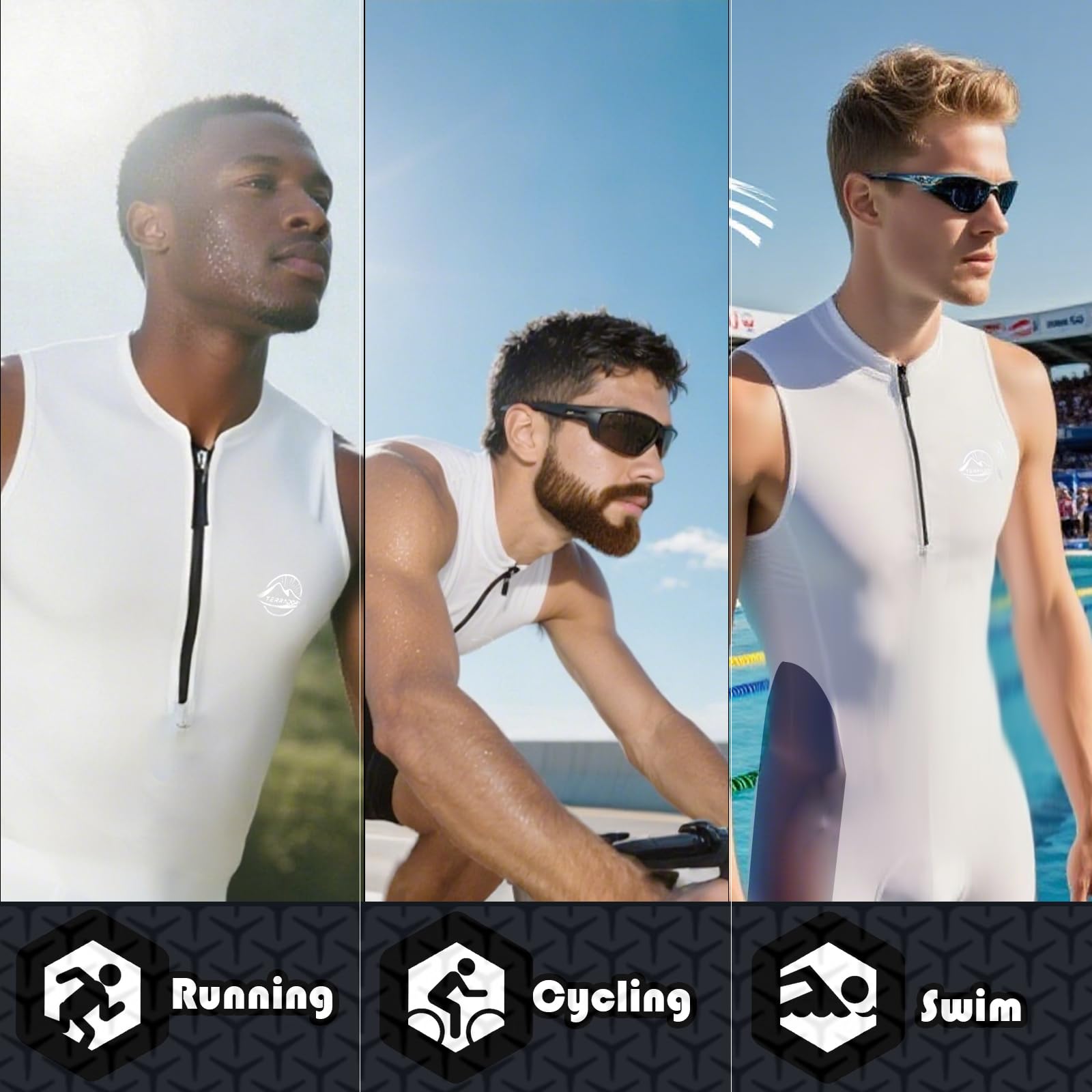 Combinaison de triathlon pour homme à séchage rapide, combinaison de plongée pour la natation, la course à pied, le cyclisme, combinaison de triathlon Ironman respirante, légère et