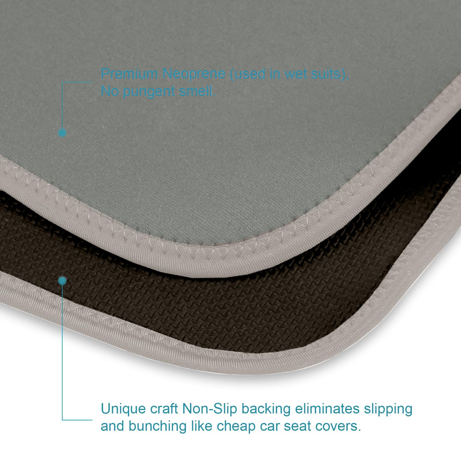 Coprisedile Auto Impermeabile SECELES - In Neoprene, 155cm, Con 3 Cinghie, Beige - Foto 13