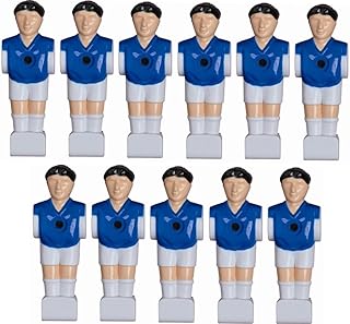 1a-sports Charlsten - Juego de 11 figuras de futbolín para barras de 16 mm, incluye tornillos y tuercas, color azul y blanco