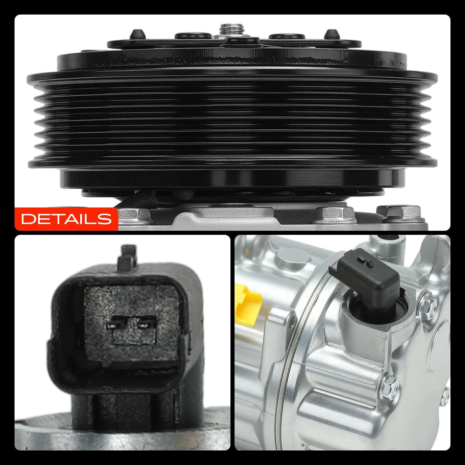 Frankberg Compressore dell'aria condizionata con frizione Compatibile con 207 WA WC WD WK 307 3A/C 3E 3B 3H Berlingo B9 C3 SC SH 308 4B 4A 4C 4E 4H C4 LA LC UA 9659875780, con l'olio preconfezionato