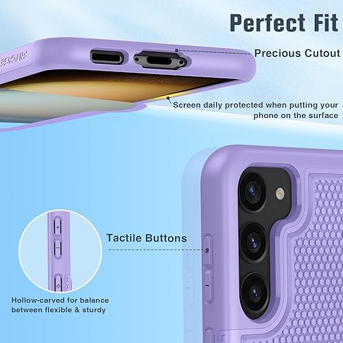 Miniatura 7 de FNTCASE Funda para Samsung Galaxy S23 funda protectora de doble capa resistente para teléfono celular, a prueba de golpes, con textura