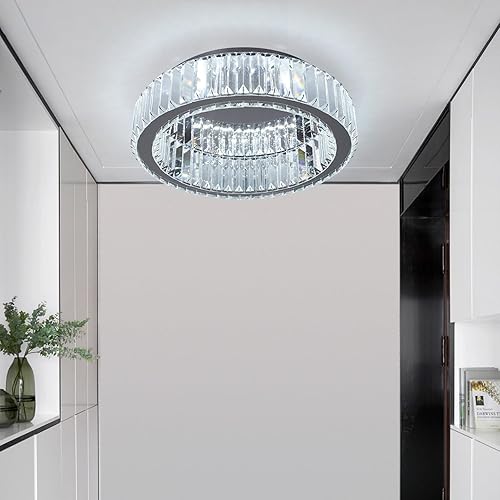 Miniatura 104 de Moderno candelabro de cristal LED, iluminación empotrada, lámpara colgante con control remoto para sala de estar, comedor, dormitorio, isla
