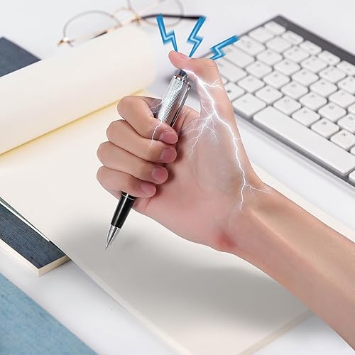 Miniatura 5 de TOYANDONA Paquete de 10 bolígrafos eléctricos novedosos y divertidos, bolígrafos eléctricos impactantes, juguetes de broma divertida, día de los