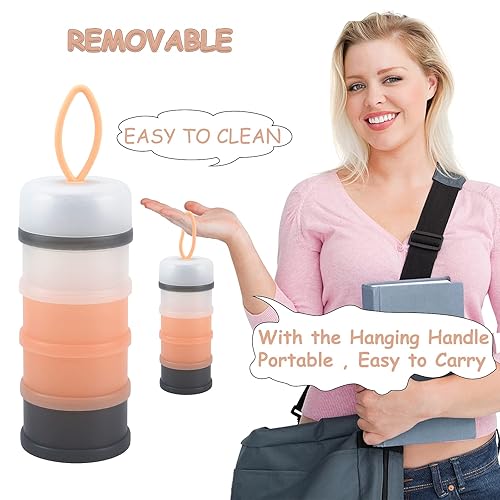 Miniatura 6 de Accmor Dispensador de fórmula para bebés sobre la marcha, dispensador de fórmula apilable para contenedor de fórmula de viaje, contenedor de leche