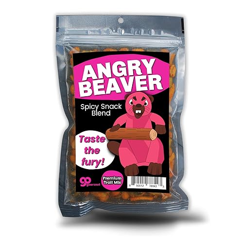 Angry Beaver Spicy Snack Blend - Snacks divertidos para hombres y mujeres - Mezcla de frutos secos de primera calidad, relleno de calcetines