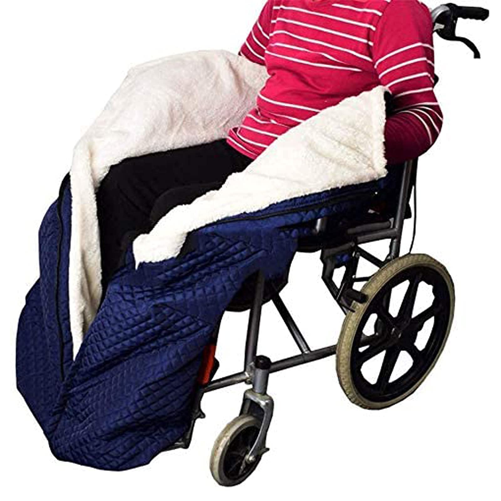 Manta para Silla de Ruedas con Cremallera, Forrada de Cachemira e Impermeable, Universal para sillas de Ruedas manuales y eléctricas, Lavable a máquina, Talla para Adultos.