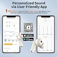 Vista 3 de Edifier Audífonos Bluetooth, amplificadores auditivos OTC autoajustables de 16 canales, reducción de ruido de control de aplicación, pérdida